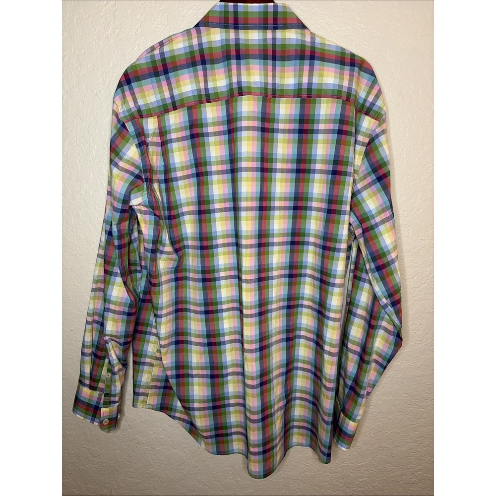 Alan Flusser Mens Plaid Long Sleeve Button Down Shirt Multicolor Size XL - Picture 4 of 4